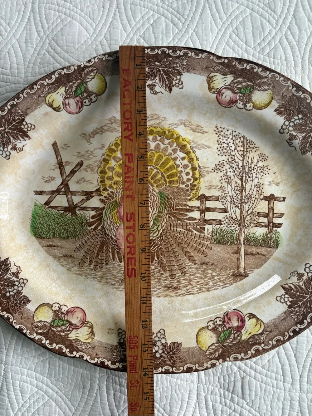 Ironstone Vintage King Tom Turkey Serving Platter